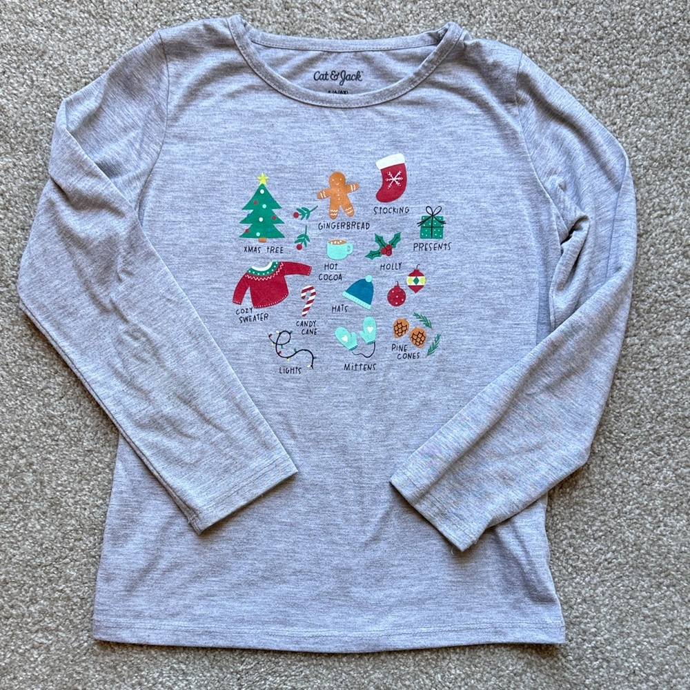 Festive Christmas Girls Long Sleeve Tee